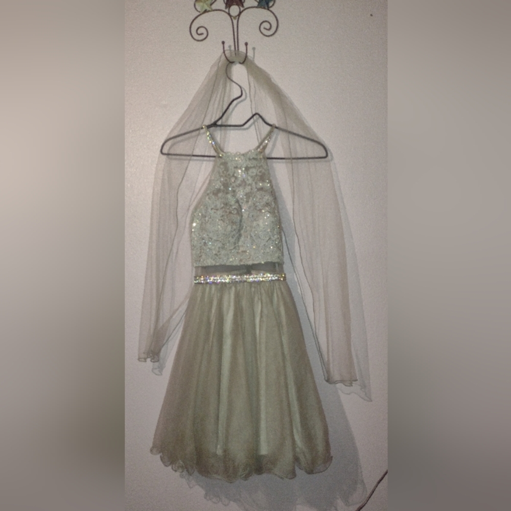 Silver Dancing Queen Halter Top Party Dress